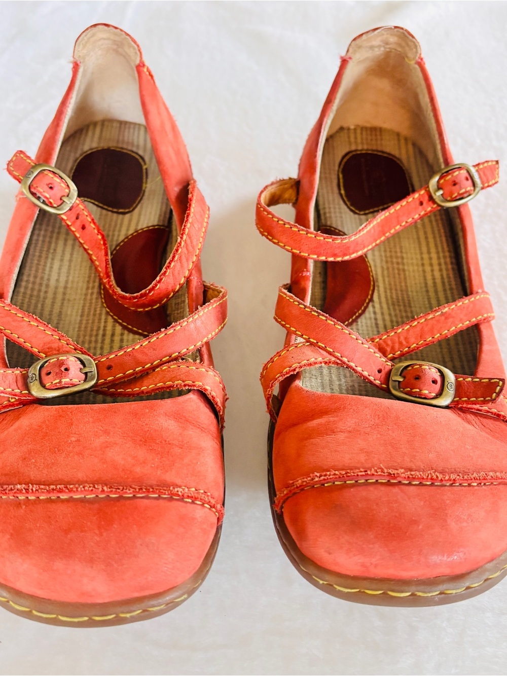 Red Suede Leather Born Mary Janes - Picture 3 of 7